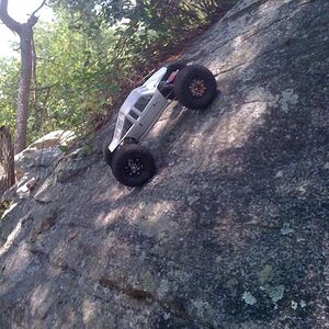 A very tough vertical climb. Very slick, cause of moss. 
Location was at Curhee Mountain, Toccoa GA