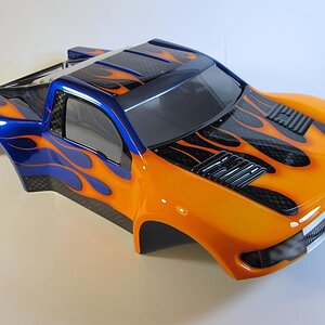 Pro-Line Raptor with flames