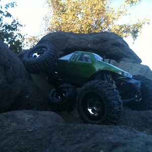 Flex shot as the Sun is going down.  This was the first crawl on my humble course with my first crawler, and it's first run