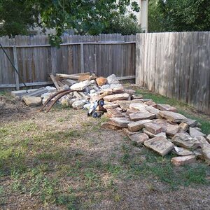 my rock garden in the yard