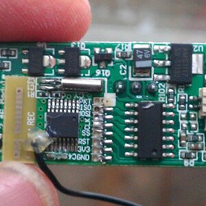 Rx/ESC/charge port/dig unit - BOTTOM showing RX unit and Battery input