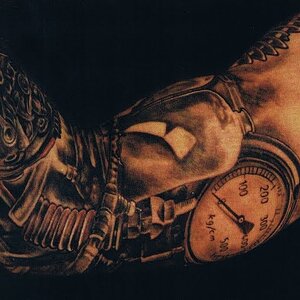 biomechanical sleeve tattoo