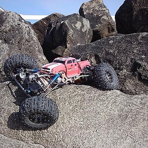 layed out on rocks