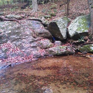 If you look carefully, there is a blue spot in the crack in the rock. Damn rtr tires slipped.. now I've got to swim over and get it out.