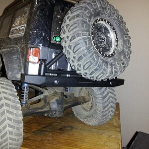 Bumper mounted up with mock up spare tire