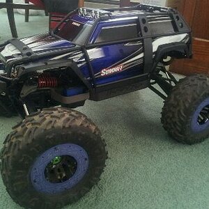 Never used body. Axial MOA tires w/bead locks