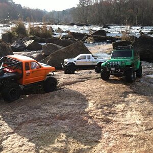 Todd's Honcho, Mike's F-250 and my Jeep