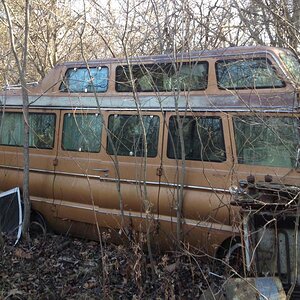 Old 1:1 Dodge camper. Thought about putting a front diff and transfer case in it. Would be cool to show up to a comp in this. (Let me know if you want