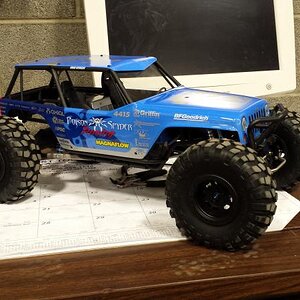 Brushless set up. Blue monkey rc titanium links plus rear trailing arms and titanium steering links