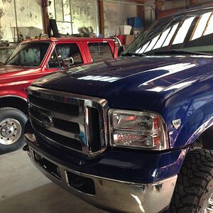 My Dads 97 7.3 liter Powerstoke F350 and my F250.