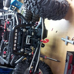 Painted BGR front bumper using SEM self etching primer. Gear Head Six-Shooter LED array and 3Racing winch installed and Kig Kong shackles