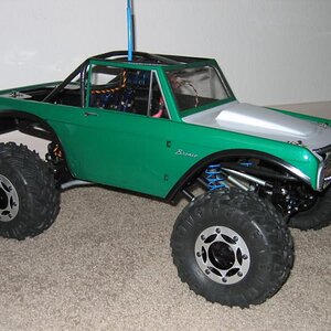 The bronco just finished in 2005 scratch built tube chassy with TLT stampede stuff