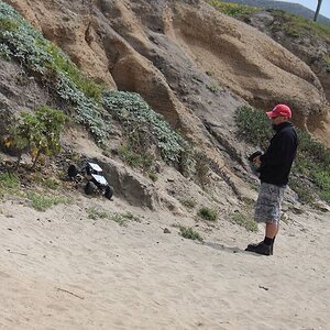 First go at sandy cliffs. Very challenging for me on the rocks here at Half Moon Bay but spent hours there!