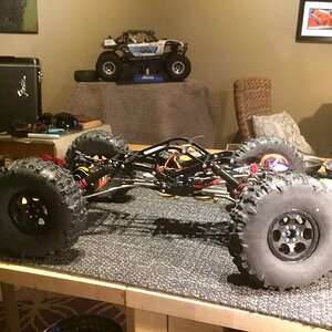 Ready to fire up. Hope I don't see any smoke.  Mr. Yeti in the background wanting some RC love again.