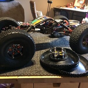 Working on a new set of VooDoo tires to go with the new wheels. I ran my full sized VooDoo from my Mantis and they hooked up even better than before. 