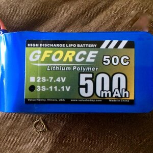 Had good luck with the GForce batterys. I've been using a GForce 3s 5000mah in my Yeti for four months now.  The 50c .500mah have great power for the 