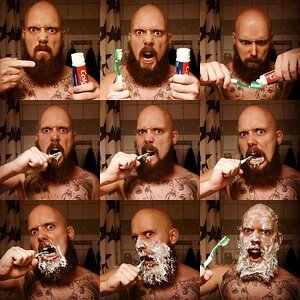 metal brushing teeth