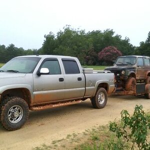 tow rig doing some work to get out of deer camp.