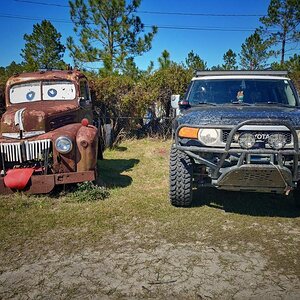 FJ and Mater. 
Waycross / Okefenokee area of GA. On the way back from the Juniper Springs FL ride.