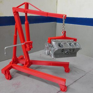 1/10 scale engine hoist with short block and tire iron handle