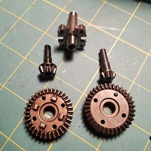 Stock and Underdrive Rear Diff Gears L to R  Respectively