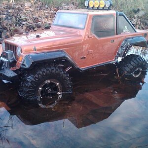 jeep in water