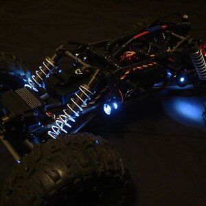 Goat 2s 18.5 13t pinion, 1650mah lipo bat., Steering-7955TG, Dig-225MG mounted on RCBros dig mount, Futaba 3pmx with 2500mah lipo RX bat., Losi Rock C