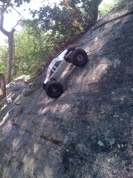 A very tough vertical climb. Very slick, cause of moss. 
Location was at Curhee Mountain, Toccoa GA