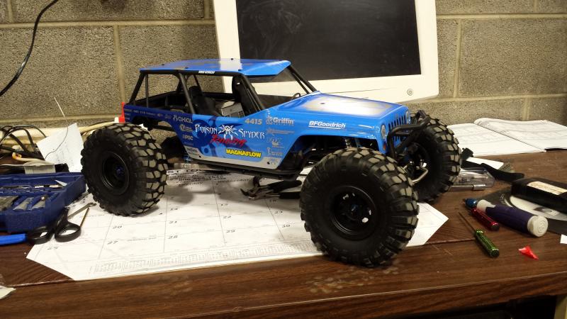 Brushless set up. Blue monkey rc titanium links plus rear trailing arms and titanium steering links