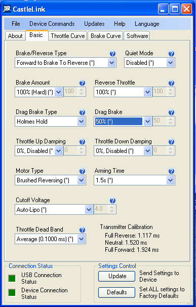 Castle Link ESC Settings2