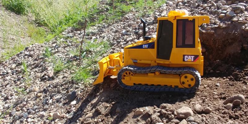 Custom Crawlerz Bruder D5 Dozer Conversion (left)