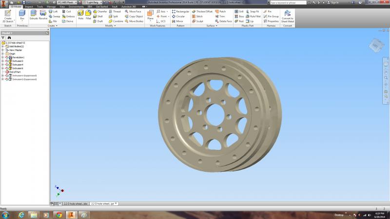 D hole wheel front side