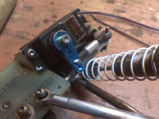 Detail of the front servo mount in process