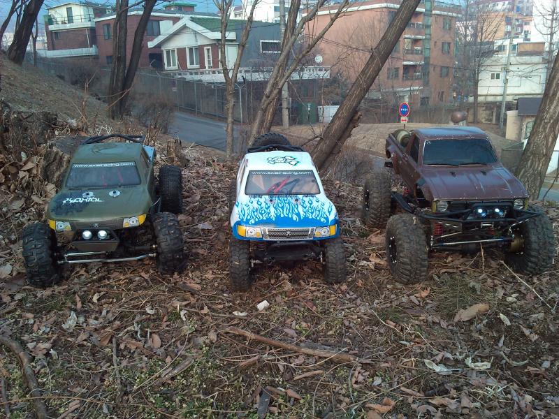 Left to right My Wroncho, Andrews SCX10, Brandons Honcho