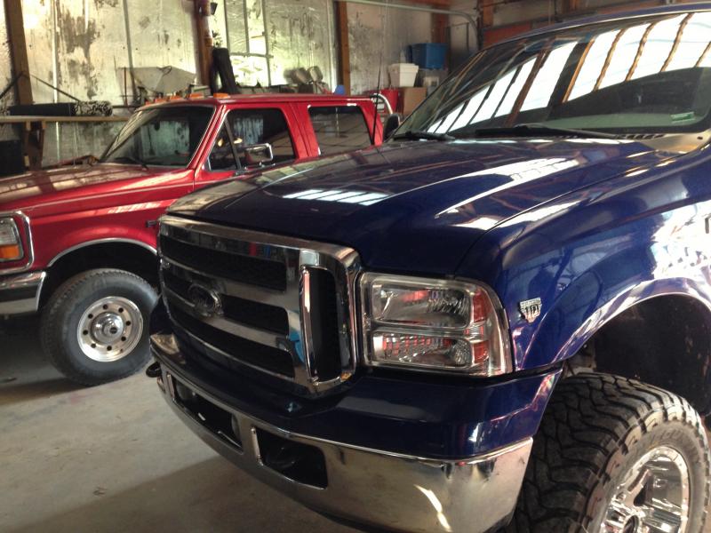 My Dads 97 7.3 liter Powerstoke F350 and my F250.