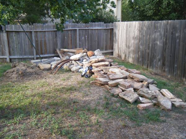 my rock garden in the yard