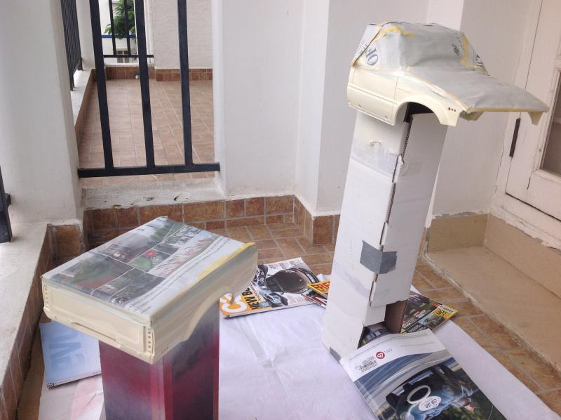 Painting the body on my balcony in central Chennai, India.