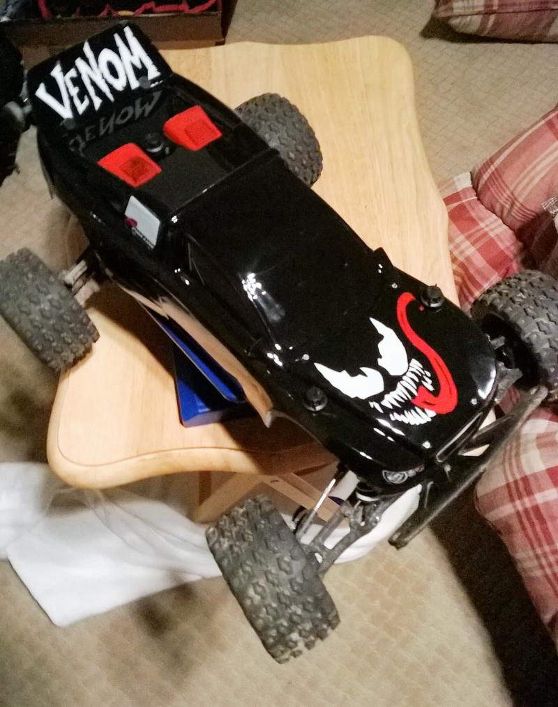 Pro-line Desert Rat body I painted for my son's Rustler.