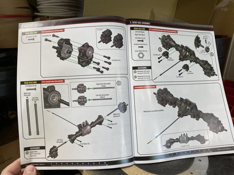 Rear axle instructions