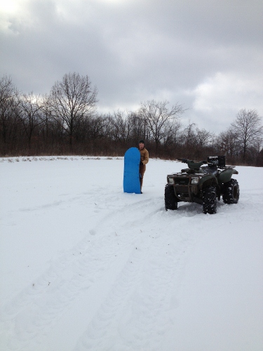 Sledding with my boy.