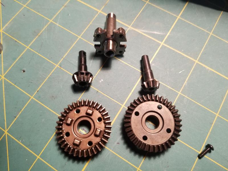 Stock and Underdrive Rear Diff Gears L to R  Respectively