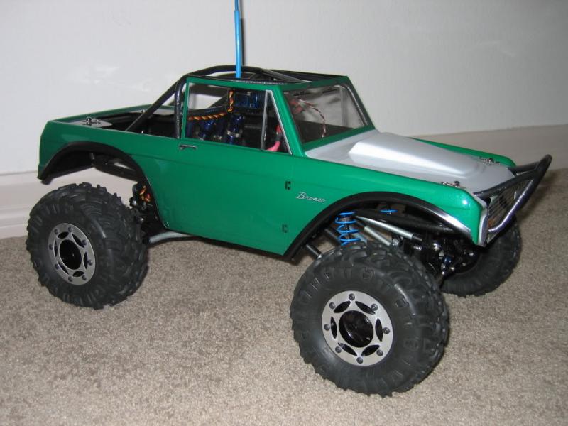 The bronco just finished in 2005 scratch built tube chassy with TLT stampede stuff