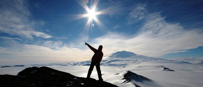 Top of Castle Rock Mcmurdo Island off the coast of Antarctica.