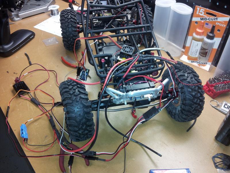 Wiring mock up for servo and winch testing